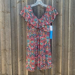 Women’s Fit 4 U Surplice Flounce Swim Dress in “Spice” (size 12, new with tags)